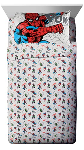 Marvel Spiderman Spidey VS 5 Piece Twin Size Bed Set - Includes Comforter & Sheet Set Bedding - Super Soft Fade Resistant Microfiber (Official Product) Jay Franco