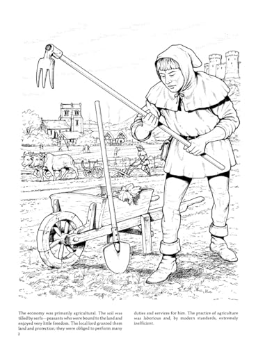 Life in a Medieval Castle and Village Coloring Book (Dover World History Coloring Books) Dover Publications