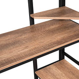 SOFTSEA Heavy-Duty Full Size Metal Loft Bed with Integrated Desk and Storage Shelves SOFTSEA