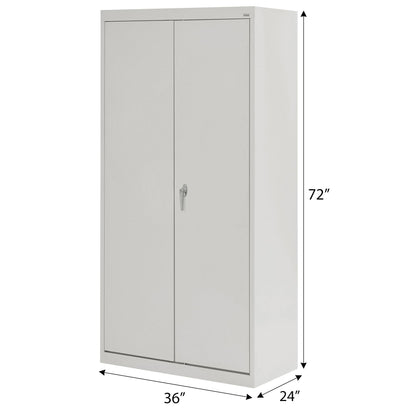 Sandusky Lee CAC1362472-05 Combination Garage Storage Cabinet, Steel Utility Cabinet with Adjustable Shelves, 72" H, Dove Gray