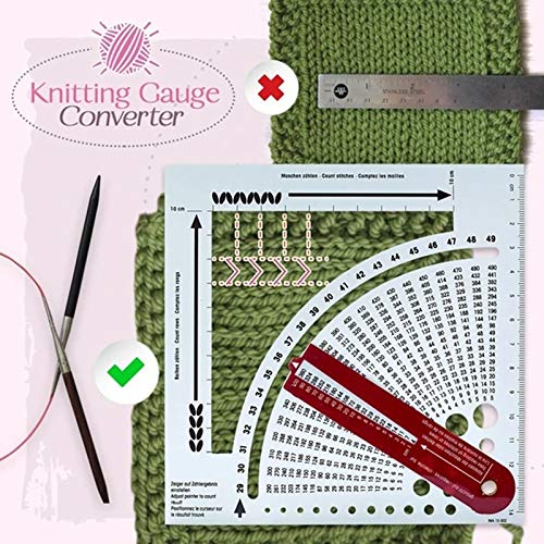 Knitting Gauge Converter Tool Knitting Counter Calculator Density Ruler for Knitting Works Crafts DOSEA