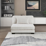 Lexicon Modular Sectional Sofa for Living Room, Textured Microfiber Armless Chair with Pillow, Units of Modular Sectional Couch, Upholstered Chair for Customizable Sectional Sofa Couch, Beige Lexicon