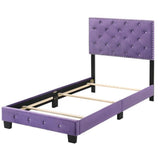 Glory Furniture Suffolk Velvet Upholstered Twin Bed in Purple Glory Furniture