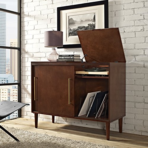 Crosley Furniture Everett Mid-Century Modern Media Console, Mahogany