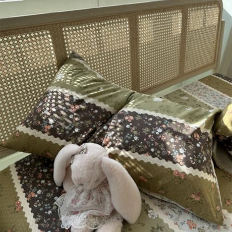 4pcs Duvet Cover Set- 100% Cotton Comfort Duvet Cover Set,a Duvet Cover,a Deep Pocket Fitted Sheet,2 Pillow Shams Home Bedding with Zipper Closure for All Season (Queen (U.S. Standard), vintage) zeyekuku