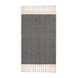 Lahome Boho Bathroom Rugs, Small 2x3 Front Door Mat Lightweight Kitchen Rug Woven Cotton Area Rug with Tassels, Farmhouse Washable Black and White Throw Rug Low Pile Carpet for Entry Laundry Lahome