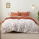 Bedsure Twin/Twin XL Comforter Set - Terracotta Bed Set, 2 Pieces Cute Floral Bedding, 1 Soft Reversible Botanical Flowers Comforter and 1 Pillow Sham Bedsure