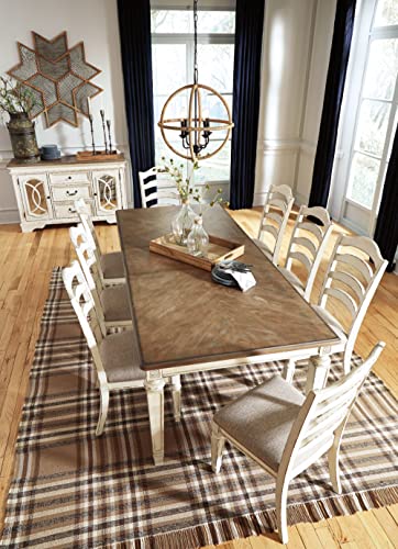 Signature Design by Ashley Realyn French Country Dining Extension Table, Seats up to 8, Chipped White Signature Design by Ashley