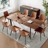 HIPIHOM 63"- 78.7" Extendable Dining Table Set for 8, Modern Kitchen Table with Dining Chairs for 6-8 Person, Thickened Expandable MDF Wooden Table with Metal Leg for Dining Room, Kitchen, Living Room HIPIHOM