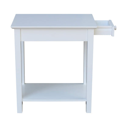 IC International Concepts International Concepts Narrow End Table, White