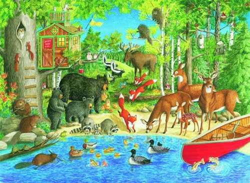 Ravensburger Woodland Friends 200 Piece Jigsaw Puzzle for Kids | Unique Piece Design | Enhances Concentration & Creativity for All Ages Ravensburger