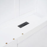 MERITLINE White Montessori Floor Bed with House Design, Drawers, Shelves, and USB Ports for Kids MERITLINE