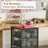 Rolling Cart with Drawers, 4-Drawer Storage Cart on Wheels with Wooden Top, Metal Utility Cart with Storage Drawers, Craft Storage Art Cart for Classroom, Office, Kitchen, Bedroom,Patent Pending Aokitsink