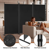 Yettsoy Room Divider 6FT Folding Privacy Partition Screen, 103'' W Freestanding Wall Divider for Room Separation, Portable 3 Panel Room Divider Panel Privacy Screen for Dorm Studio Office, Black Yettsoy