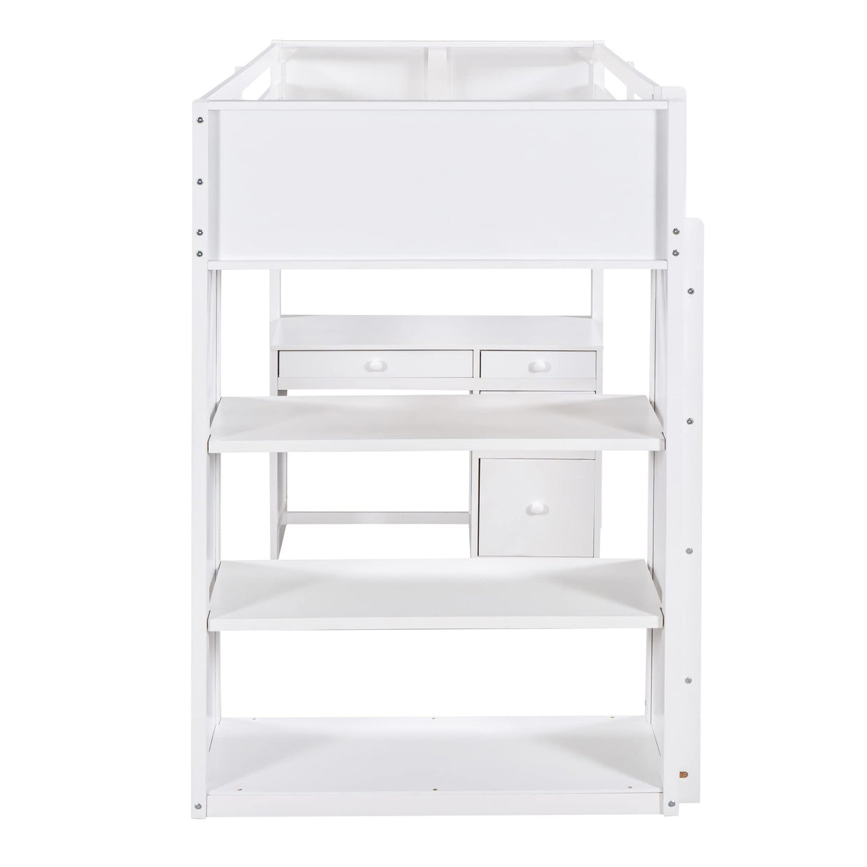 Harper & Bright Designs Twin Size Loft Bed with Desk and Bookshelf, Solid Wood Loft Bed Frame with Storage Drawers, 14.6" Height Full Length guardrail, for Kids Teens Adults - White Harper & Bright Designs