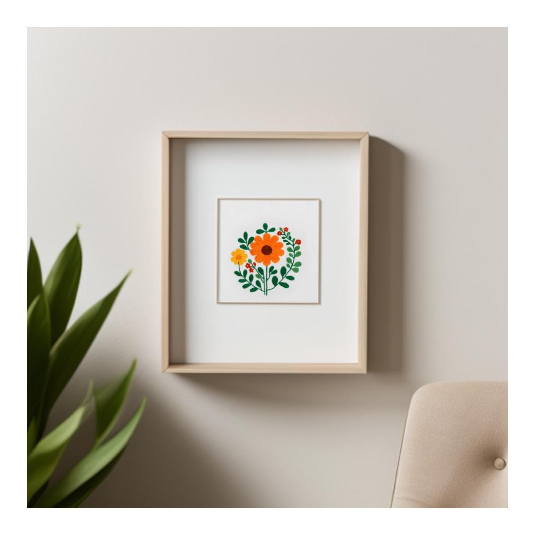 Punch Needle Embroidery Kit for Beginners – Complete Set with Patterned Fabric, Hoops, Yarns & Tools – DIY Rug-Punch Craft Kit for Adults & Kids (1 Style) Looples