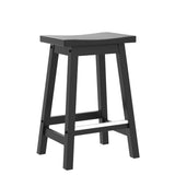 PayLessHere Bar Stools Set of 2, Wooden Saddle Stools 24 Inch Heigh, Bar Chairs Seat with Footrests and Industrial, Kitchen Counter Stools for Restaurant, Bistro Bar and Home Dining PayLessHere