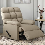 Relaxing Lazy Boy Recliner Chair for Adults,Small Recliners for Small Spaces,Manual Recliner Chair for Bedroom,Relaxing Reclining Chair with Backrest & Footrest for Living Room,Overstuffed (Khaki)