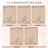 Personalized DIY Flower Handprint Wooden Sign Gifts for Nana & Mom, Customized Mother's Day Wood Wall Art Gift for Grandma & Mama Generic