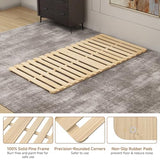LILYPELLE Floor Bed Frame, Foldable Tatami Bed Frame, Breathable Moisture-Proof Bed Plate, Japanese Floor Bed, Wood Slatted Floor Bed Frame for Floor Sleeping or Futon Mattress, Twin LILYPELLE