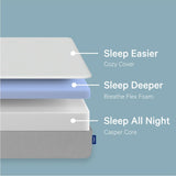 Casper Sleep Element Mattress, Full Size - Memory Foam + Support - 100-Night Trial - Medium Firm CertiPUR-US Mattress, Grey Casper