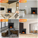 44" Corner Electric Fireplace with Mantel Package Freestanding Fireplace Heater Corner Firebox with Log & Remote Control,750-1500W,Black Xbeauty