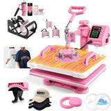 Whubefy Upgraded Heat Press Machine 12x15, 8 in 1 Clamshell Heat Press Combo w/DTF, Sublimation Paper, Tumbler Heat Press 11-20oz, Vinly/HTV/Sublimation/Heat Transfer/Shirt Heat Press Machine Whubefy