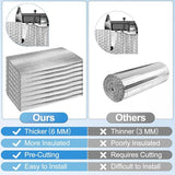 Garage Door Insulation Kit 16P Double Bubble Window Heat Insulation Panels, 6MM 24" x 54" Reflective Aluminum Foil Summer/Winter Barrier Insulation Sheets with 120 Adhesive Tapes for Garage Attic Wall ToLanbbt