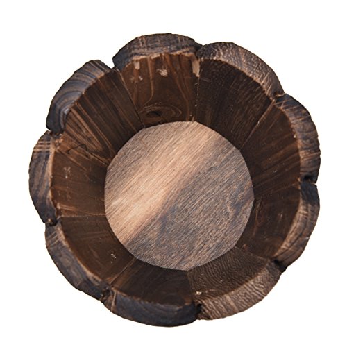 CoscosX 3 Pcs Rustic Wooden Bucket Flower Planter Patio Garden Backyard Planter Outdoor Indoor Home Decor CoscosX