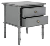 SAFAVIEH Home Mina Modern Coastal 2-Drawer Bamboo Nightstand, 1' x 1', Grey/Gold Safavieh