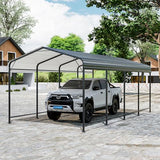 HOMPUS 10x20 FT Metal Carport, Enhanced Base Oversized Garage Carports, Heavy Duty Canopy with Galvanized Steel Roof, Outdoor Shelter Shade for Car, Boats and Tractors HOMPUS