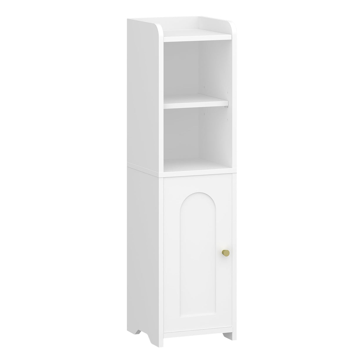 Hzuaneri Bathroom Storage Cabinet, Corner Floor Cabinet with Doors and Adjustable Shelf, Narrow Toilet Paper Cabinet, Bathroom Organizer for Small Spaces, White BC19703X Hzuaneri