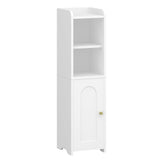 Hzuaneri Bathroom Storage Cabinet, Corner Floor Cabinet with Doors and Adjustable Shelf, Narrow Toilet Paper Cabinet, Bathroom Organizer for Small Spaces, White BC19703X Hzuaneri