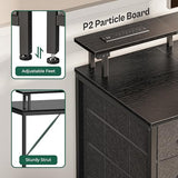 Huuger 47 Inch Computer Desk with Power Outlets and LED Lights, Gaming Desk with 4 Drawers, Office Desk with Monitor Stand, Study Desk Work Desk for Home Office, Small Spaces, Black Huuger