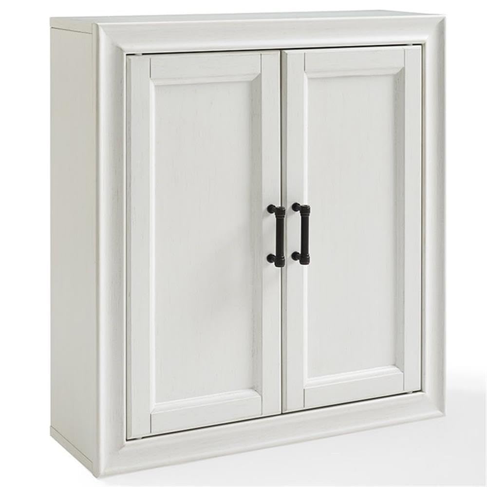 Pemberly Row Modern Wood Medicine Cabinet with Shelves in Vintage White Pemberly Row