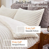 Sasttie Twin/Twin-XL Comforter Set 2 Pieces - Super Soft Fleece Comforters Twin/Twin-XL Size, 1 Luxury Warm Fuzzy Marshmallow Comforter with 1 Pillow Case, Faux Fur Bedding Set, Cream White Sasttie