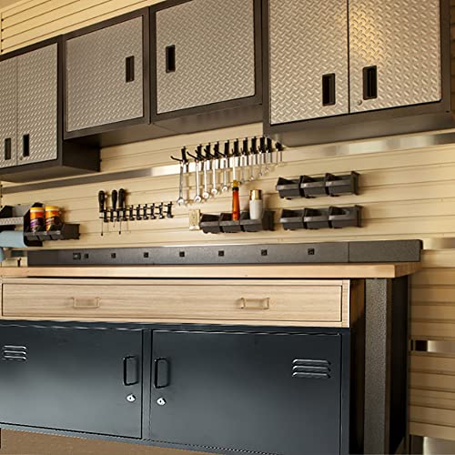 HOPUBUY Metal Storage Cabinet, Black Locker Cabinet with 2 Doors, Steel Storage Cabinet with Removable Shelves for Bedroom Home, Garage, Office HOPUBUY