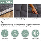 MAXYOYO Japanese Floor Futon Mattress King Size, Floor Bed for Adults, Roll Up Folding Mattress, Diamond Patterned Japanese Futon Bed, Dark Grey MAXYOYO