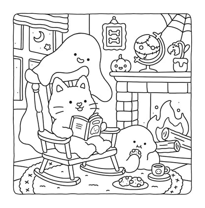 Spooky Fuzzy: Cute Creepy Coloring Book for Adults and Teens for Relaxation (Fuzzy Friends Coloring)