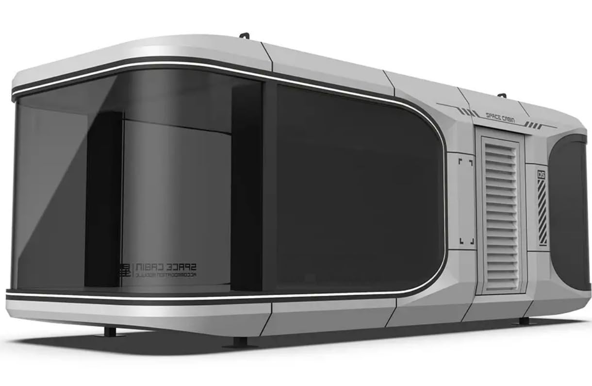 Ultimate Solution for Modern, Portable Living: Prefabricated Mobile Capsule House/Hotel, 30x10.5x10Ft, 315 Sqft. Withstands high Winds, Offers on-The-go Convenience, Full Bathroom Included.