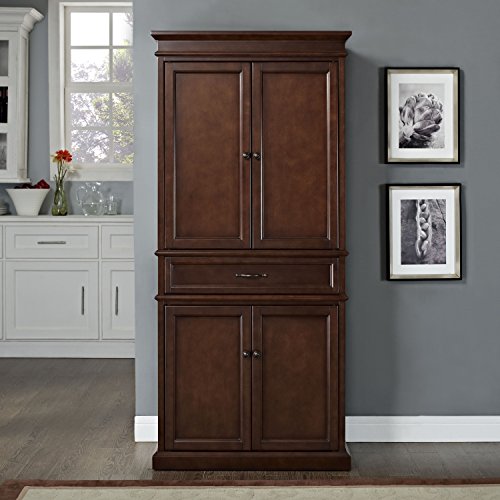 Crosley Furniture Parsons Pantry Cabinet, Vintage Mahogany