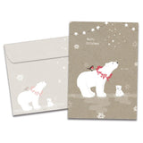 Tree-Free Greetings Holiday Greeting Cards, Polar Bear Merry Christmas, Vintage Brown Recycled Paper, Boxed Note Card Set, 10-Pack (HB93300) Tree-Free Greetings