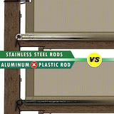 ColourTree 8' W x 16' L Brown Pergola Sun Shade Canopy Replacement Cover, Commercial Grade 260 GSM Cloth for Outdoor Patio, Includes Stainless Steel Weighted Rods (We Make Custom Size) ColourTree