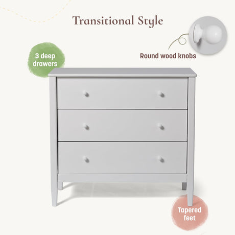 Little Seeds Clover 3-Drawer Dresser, Grove Green Little Seeds