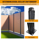 BITALS Q235A-Steel 5ft (H/58in) Heavy Duty Fence Post - Corner Post, Suitable for Outdoor Patio, Backyard and Garden Fence Post Bracket Construction (1pack-Matte Black) BITALS