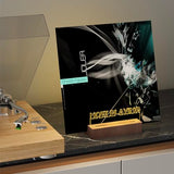 hopeme Light Up Now Playing Vinyl Stand, RGB LED Record Display Holder, Solid Wood Base with Customizable Lighting, Now Playing Vinyl Album Storage for Music Lovers hopeme