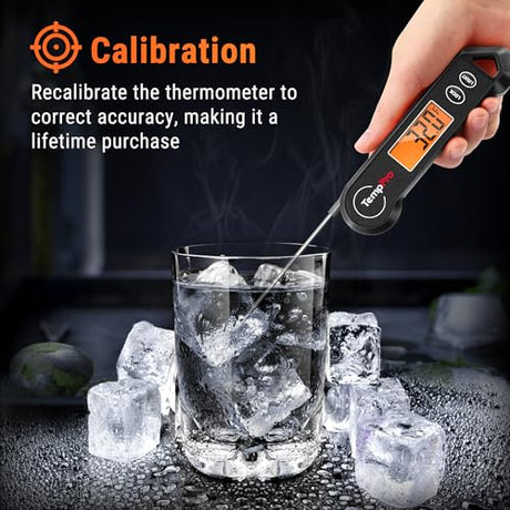 TempPro TP19H Waterproof Digital Meat Thermometer with Ambidextrous Backlit and Motion Sensing Cooking Food Thermometer for BBQ Grill Smoker Oil Fry Candy Thermometer (Previously ThermoPro) TempPro