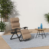 Best Choice Products Oversized Zero Gravity Chair, Folding Outdoor Patio Recliner, XL Anti Gravity Lounger w/Removable Cushion, Cup Holder, Side Tray, 350lb Capacity - Wheat Best Choice Products