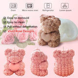 Midnadiy Rose Bear Candle Mold,Teddy Bear Silicone Molds for Candle Making,Epoxy Resin Bears Molds for DIY Candle, Valentine's Day Gift, Birthday Gifts, Home Decor Crafts (Mini)