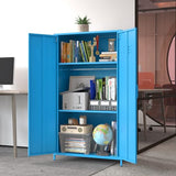 erosoei 2 Door 51.3" Metal Locker Storage Cabinet Steel Kids Wardrobe Changing Room Locker Cabinet Box with 2 Adjustable Shelves Steel Locker File Cabinet Organizer for School Gym Home Office erosoei